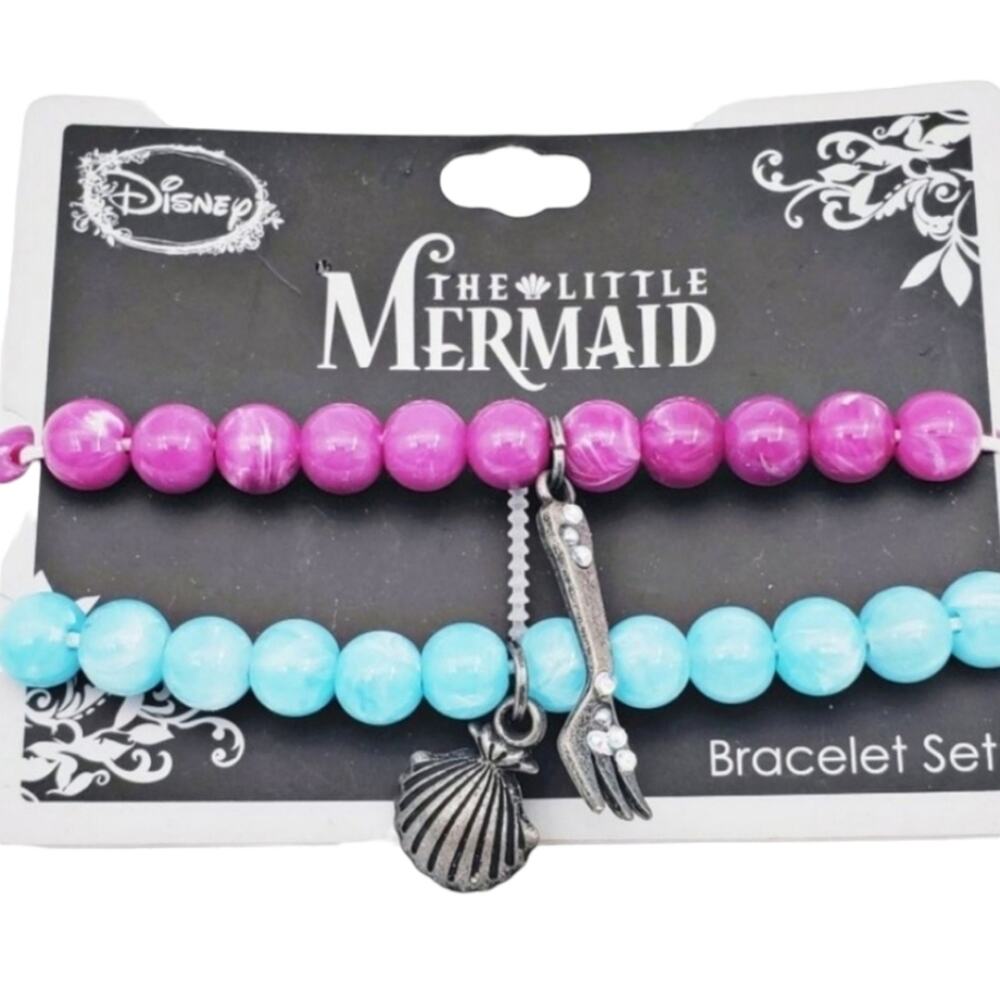 Disney The Little Mermaid Beaded Bracelet Set NIP